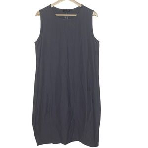 EILEEN‎ FISHER Washable Stretch Crepe Sleeveless Shift Dress Grey M/M
